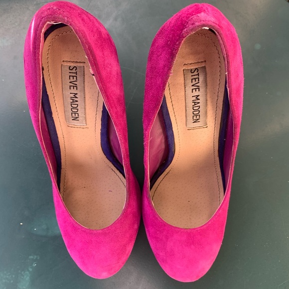Steve Madden Suede Colorblock Heels - Picture 4 of 5